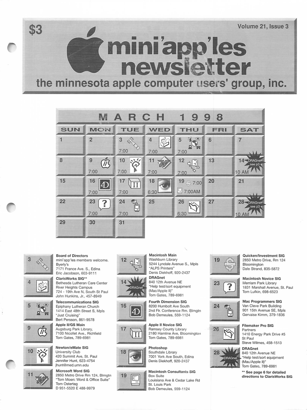 Mini'apples Newsletter the Minnesota Apple Computer Users' Group, Inc