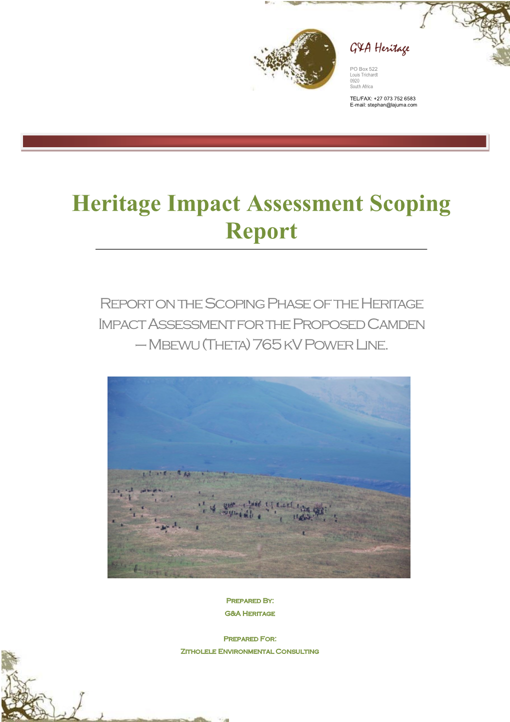 Heritage Impact Assessment Scoping Report