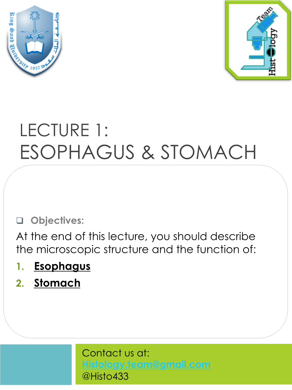 Esophagus & Stomach