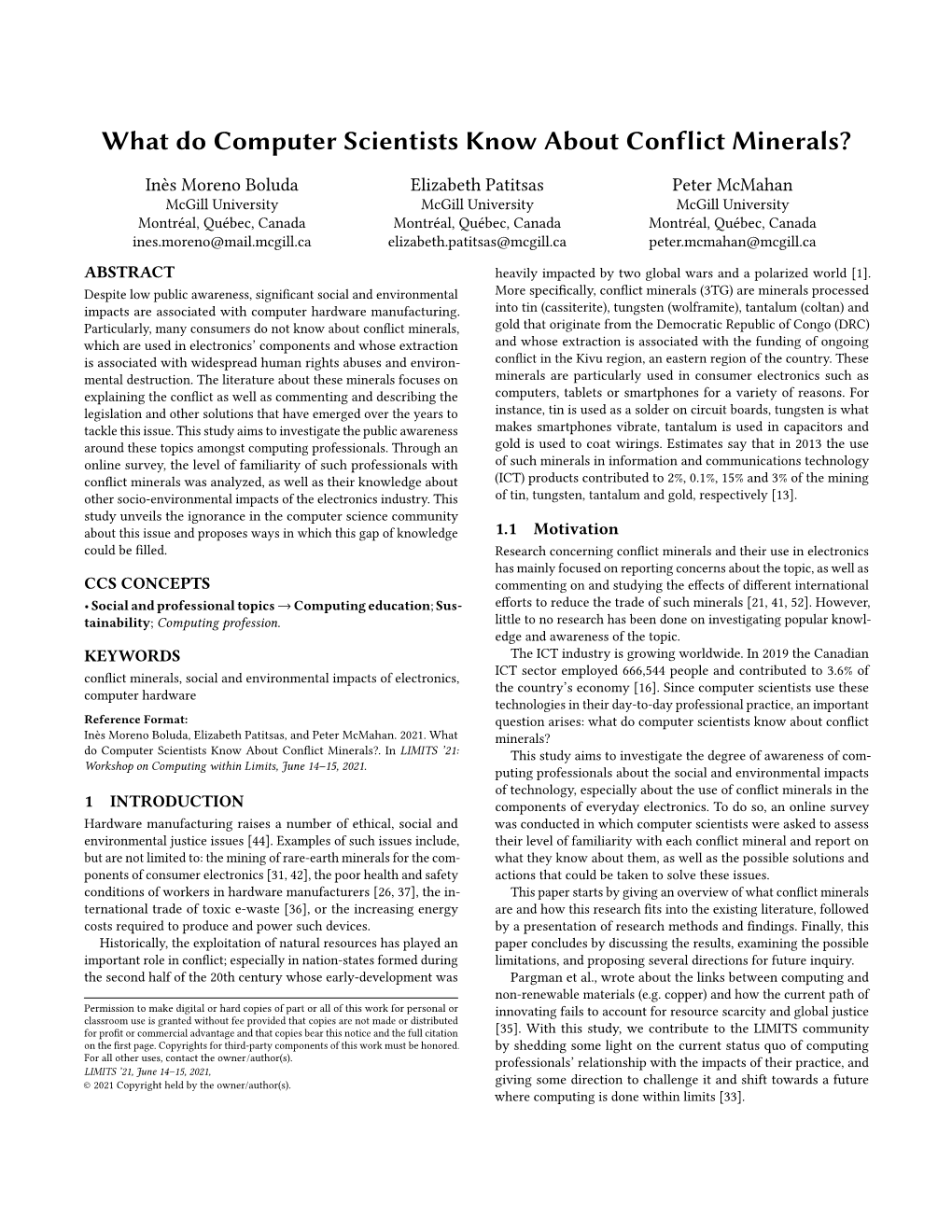 What Do Computer Scientists Know About Conflict Minerals?