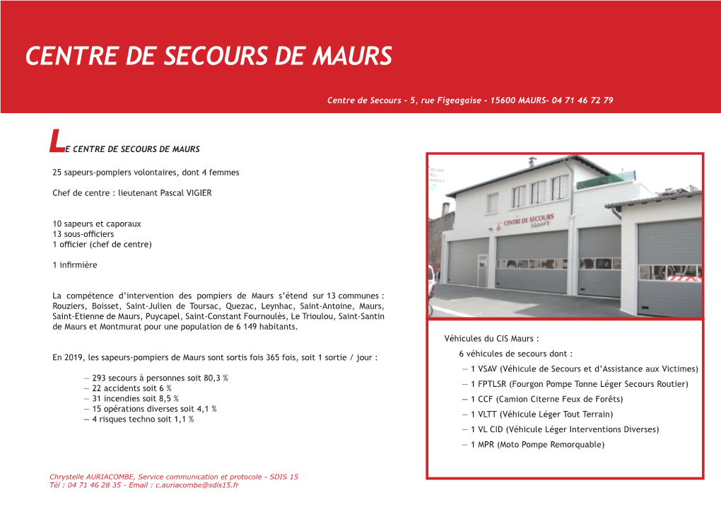 Centre De Secours De Maurs