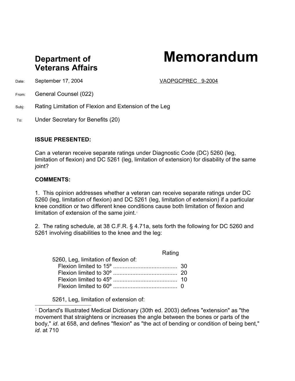 Department of Memorandum s4