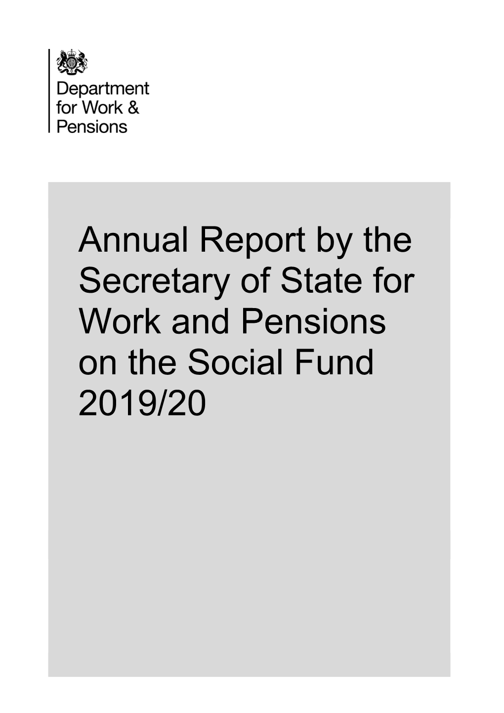 Social Fund Annual Report 2019 to 2020