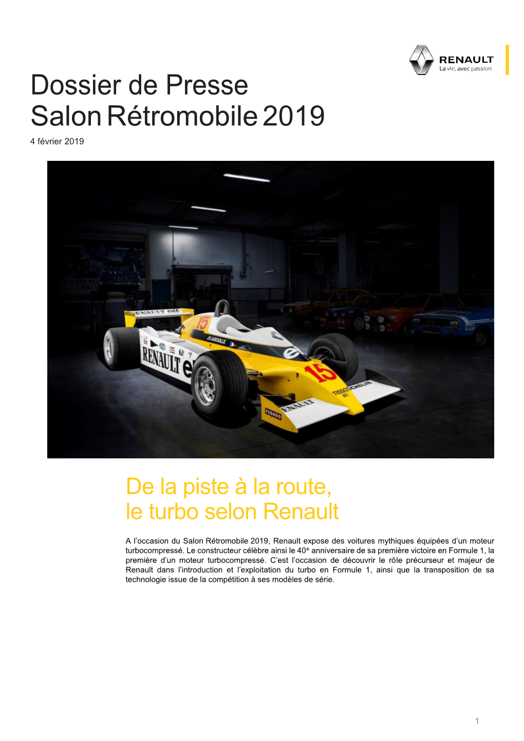 Dossier De Presse Salon Rétromobile 2019 4 Février 2019