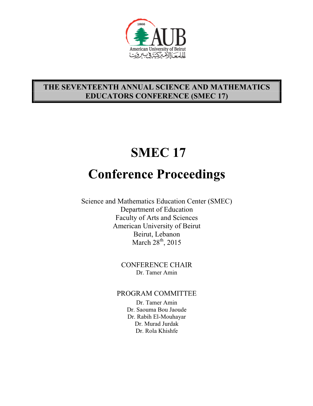 SMEC 17 Proceedings