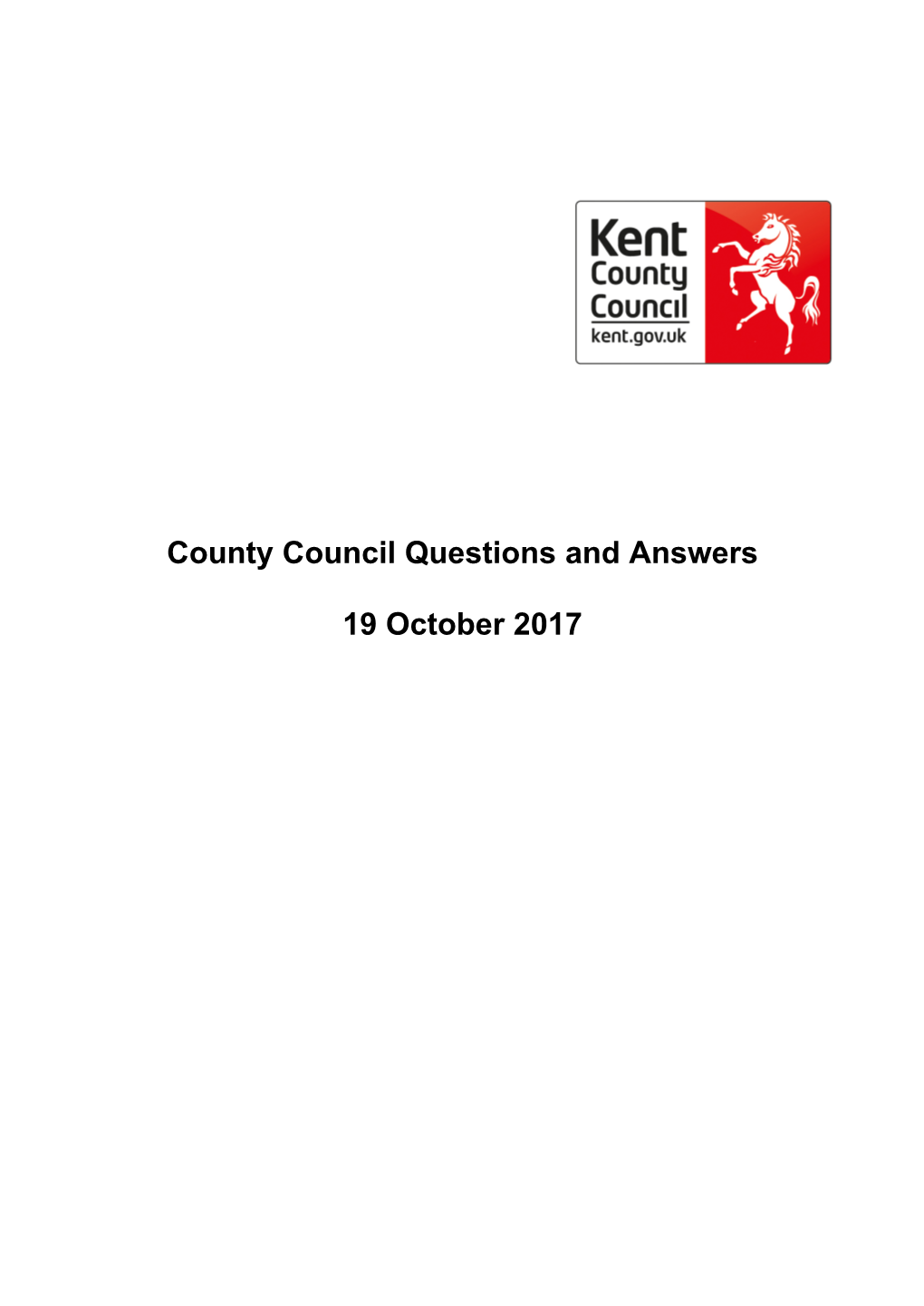 (Public Pack)County Council Questions and Answers Agenda Supplement for County Council, 19/10/2017 10:00