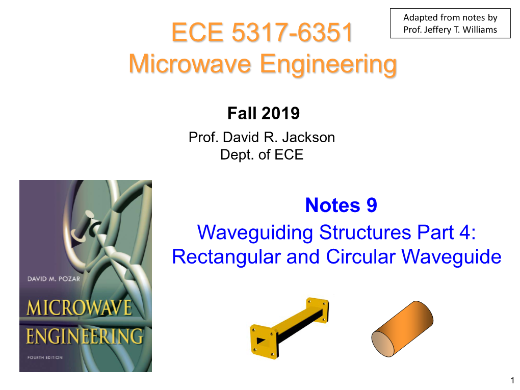 Rectangular and Circular Waveguide