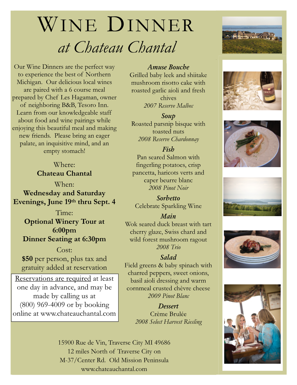 WINE Dinner Poster with Menu