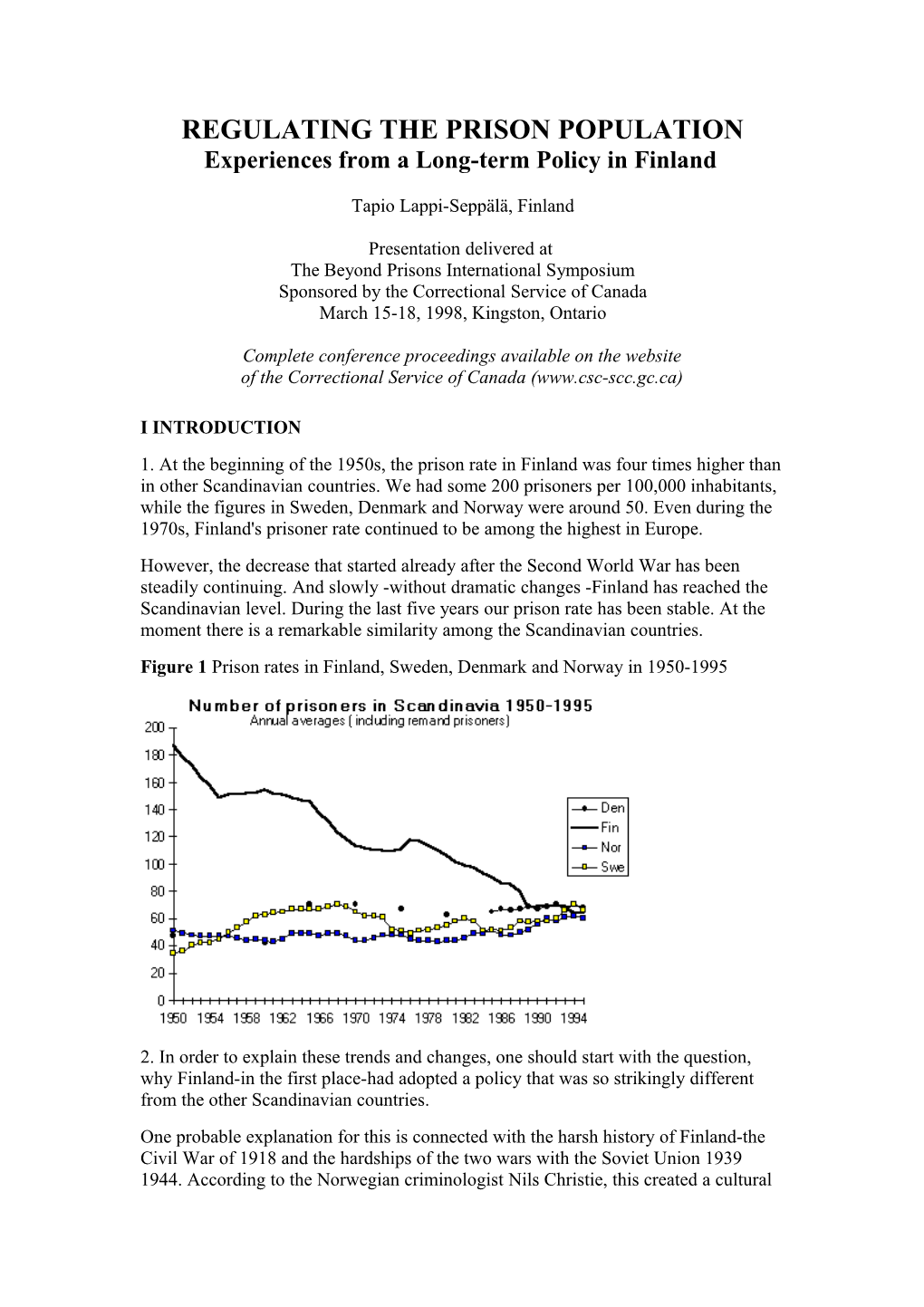 Regulating the Prison Population