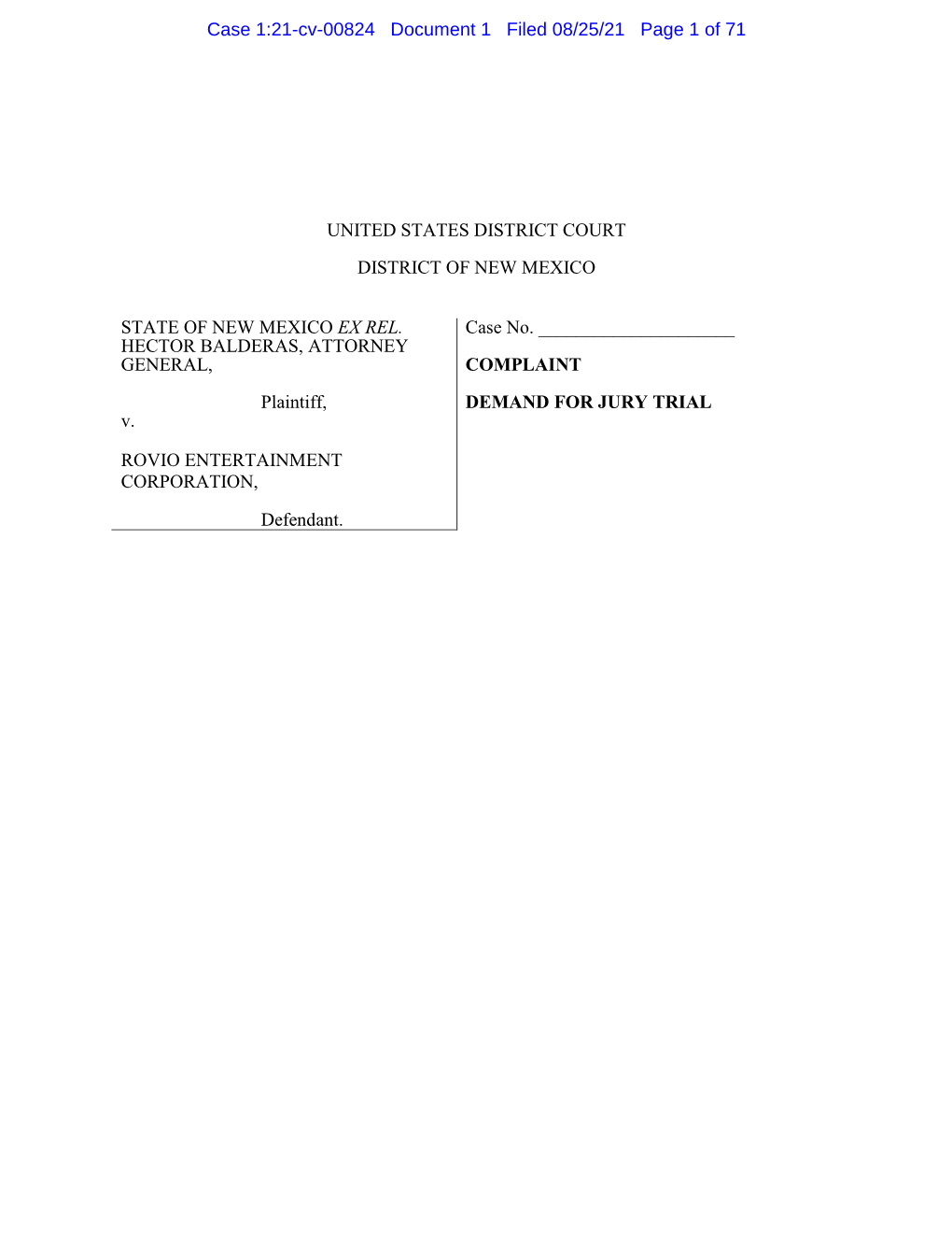 Case 1:21-Cv-00824 Document 1 Filed 08/25/21 Page 1 of 71