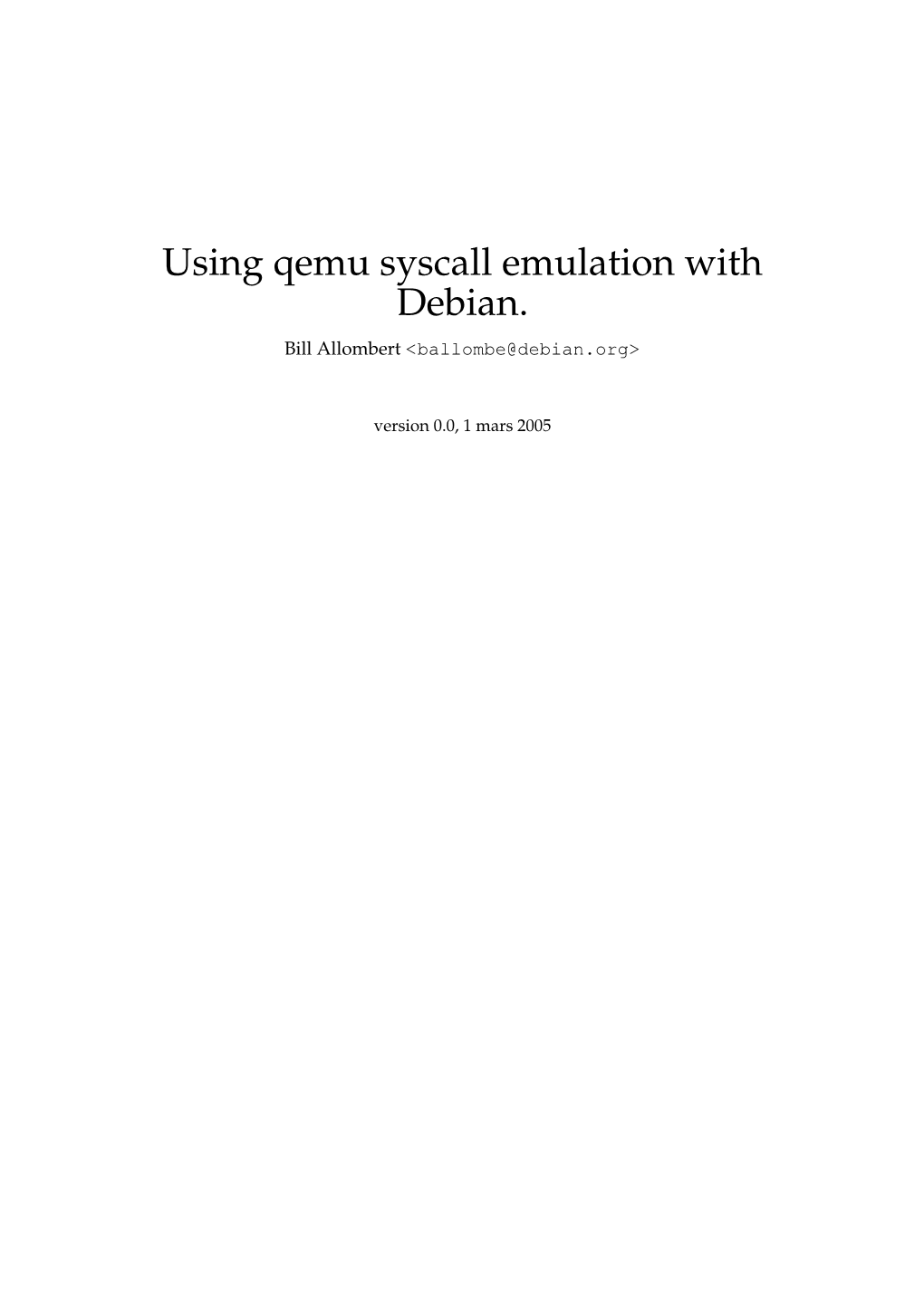 Using Qemu Syscall Emulation with Debian