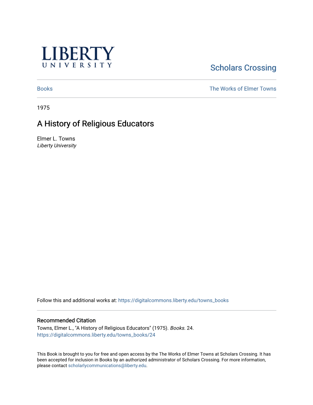 A History of Religious Educators