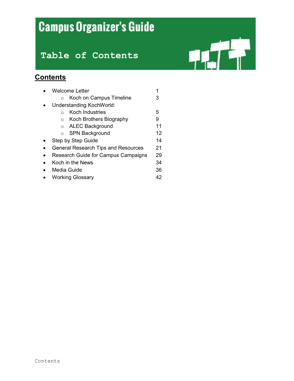 Table of Contents