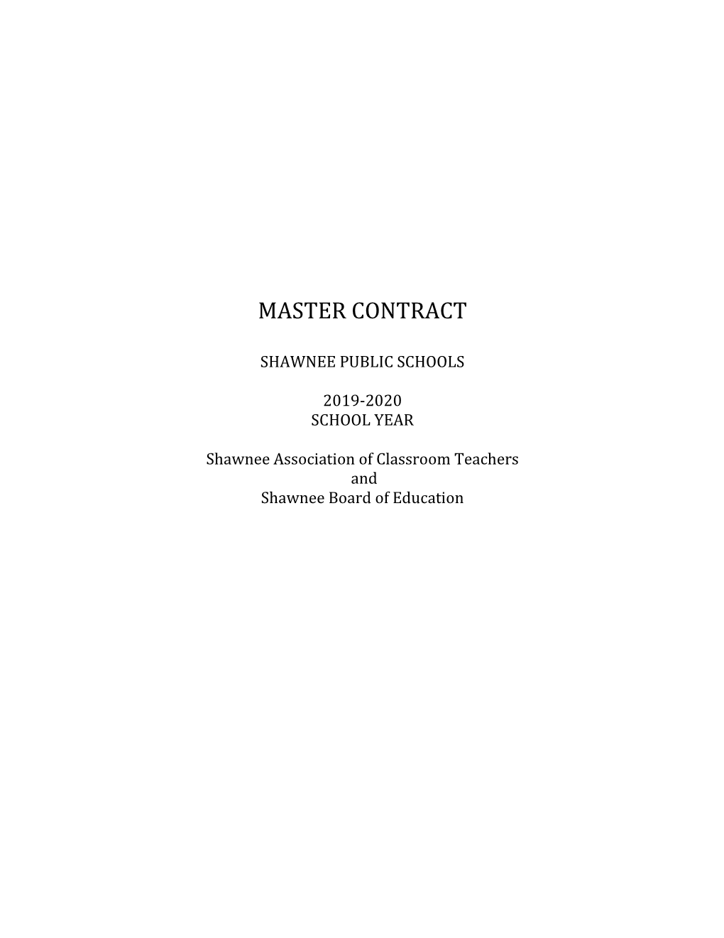 Master Contract