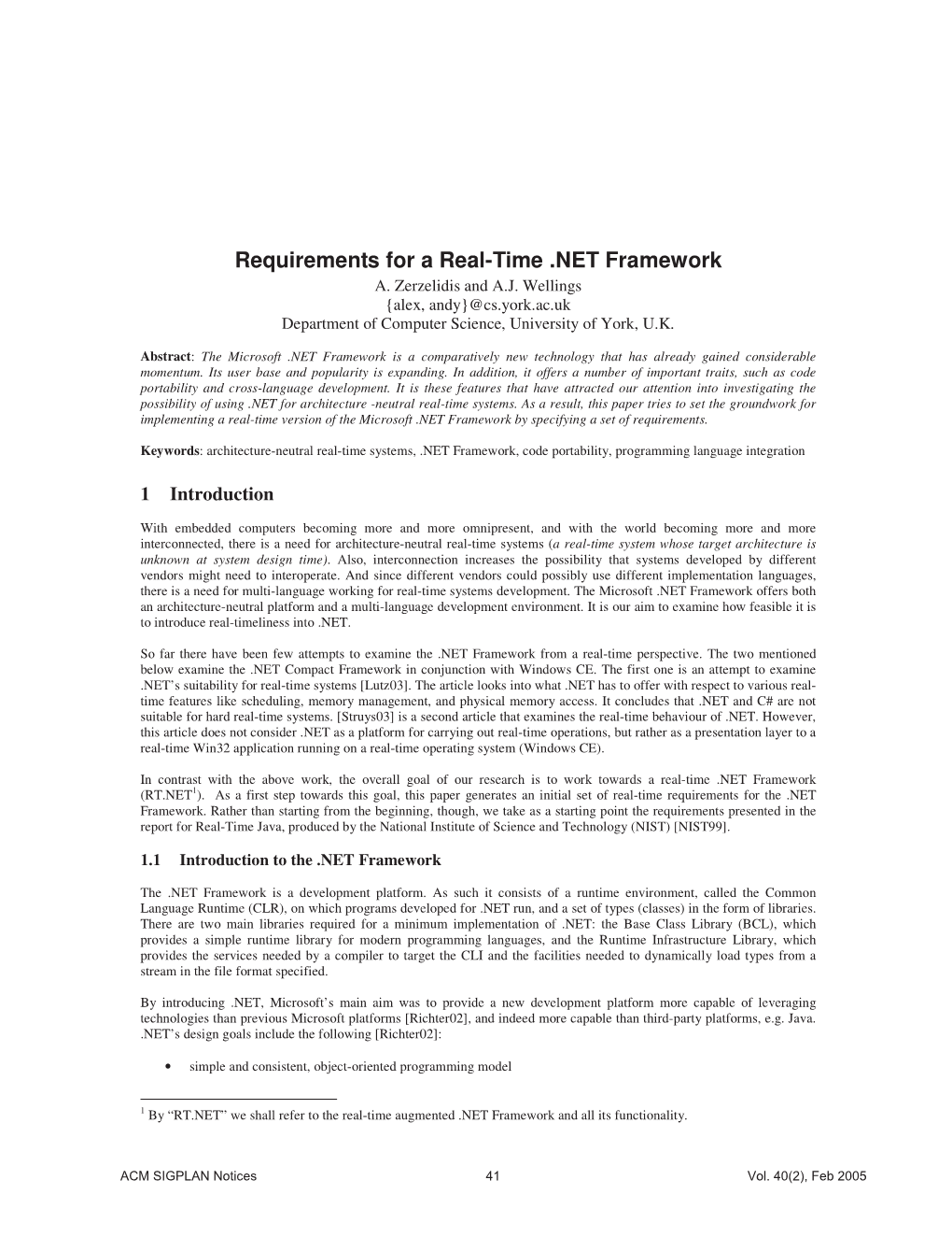 Requirements for a Real-Time .NET Framework A