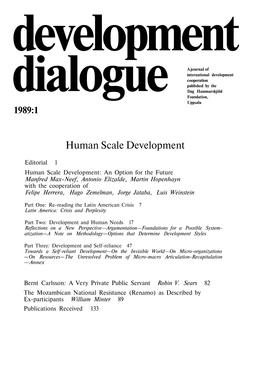 Human Scale Development