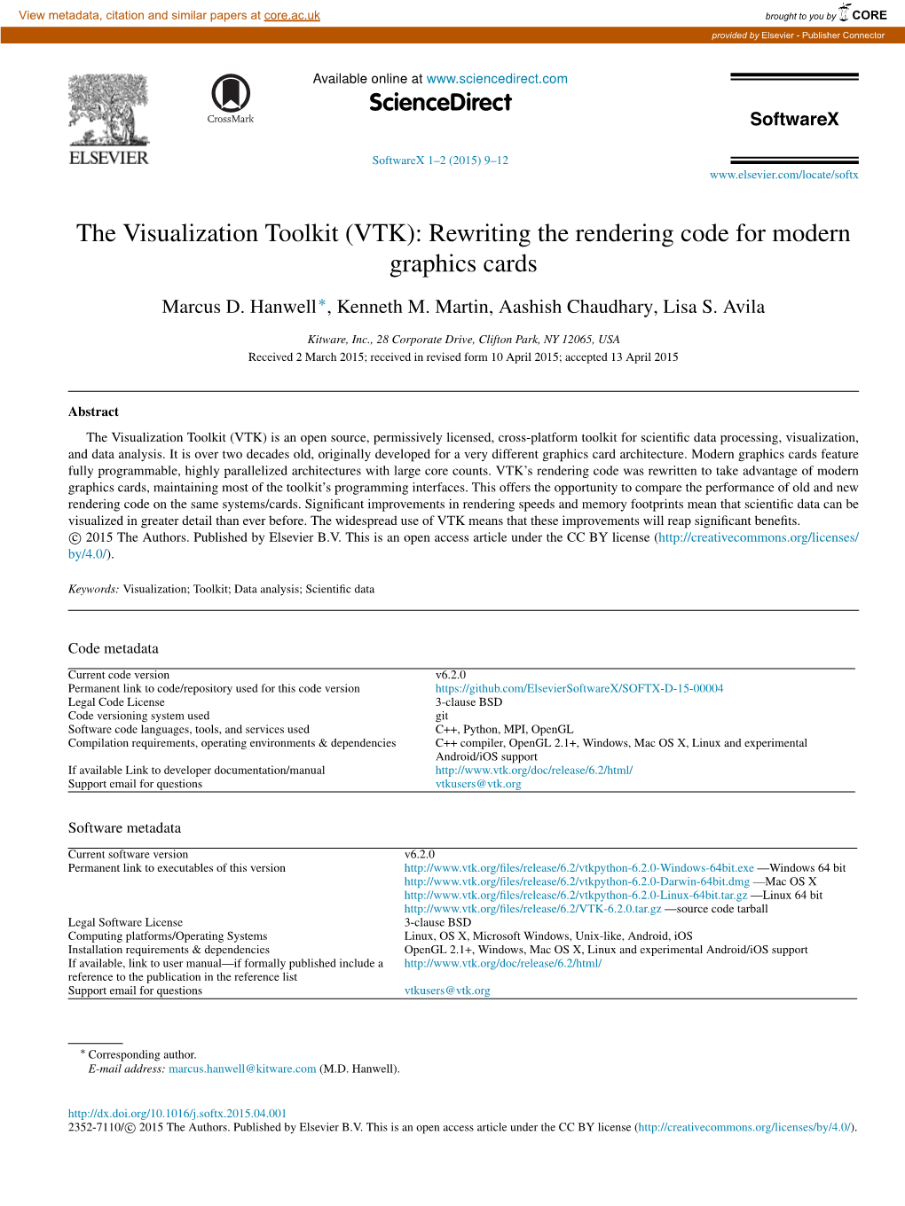 The Visualization Toolkit (VTK): Rewriting the Rendering Code for Modern Graphics Cards