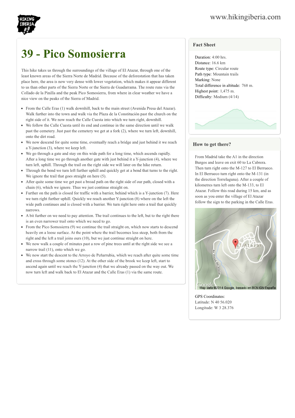 39 - Pico Somosierra Duration: 4:00 Hrs