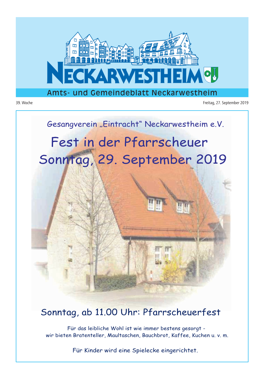 Fest in Der Pfarrscheuer Sonntag, 29. September 2019