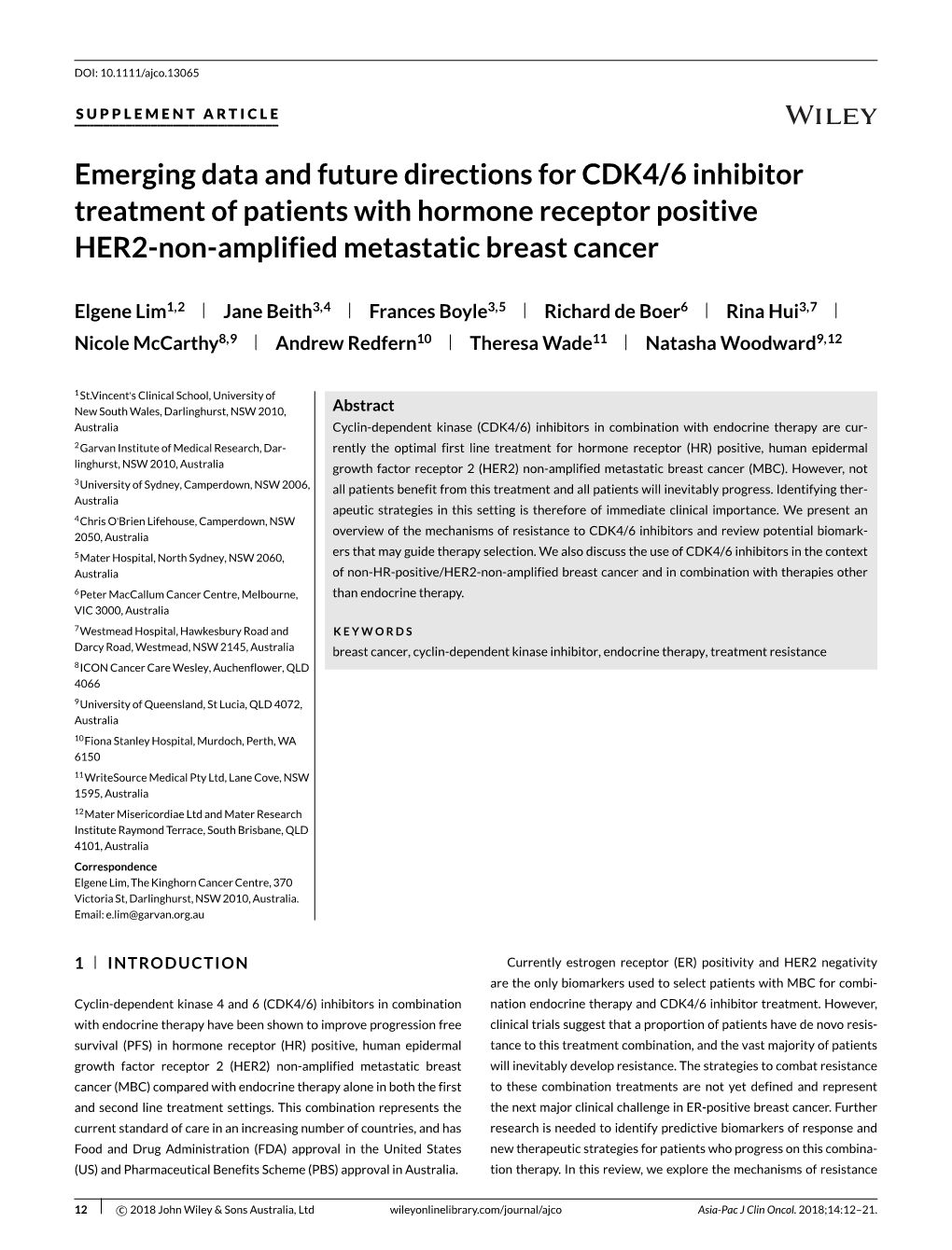 Emerging Data and Future Directions for CDK4/6 Inhibitor Treatment of Patients with Hormone Receptor Positive HER2-Non-Amplified Metastatic Breast Cancer