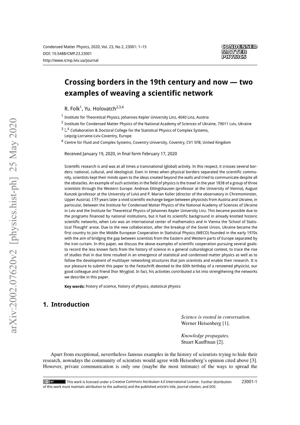 Crossing Borders in the 19Th Century and Now--Two Examples of Weaving