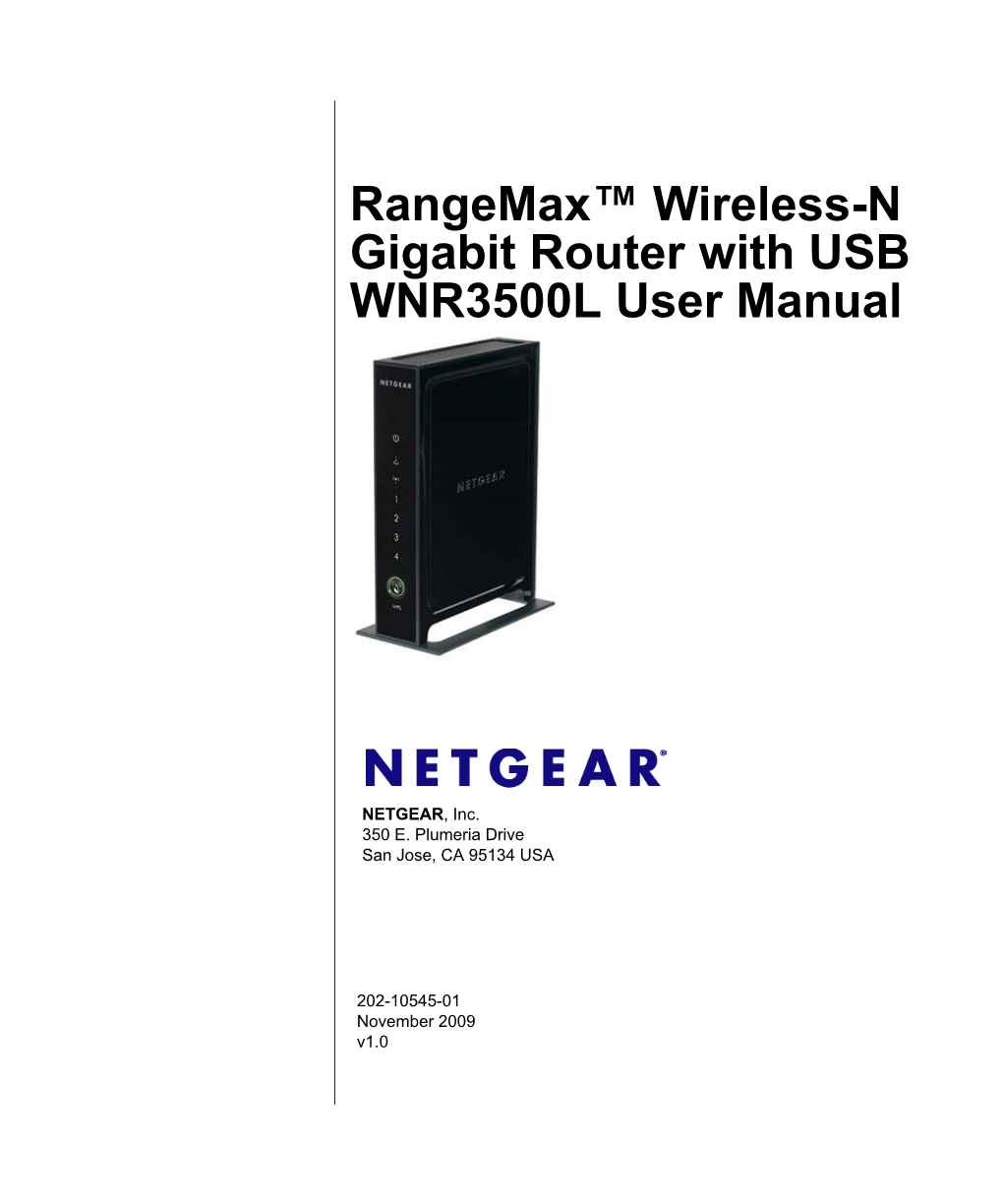 Rangemax™ Wireless-N Gigabit Router with USB WNR3500L User Manual