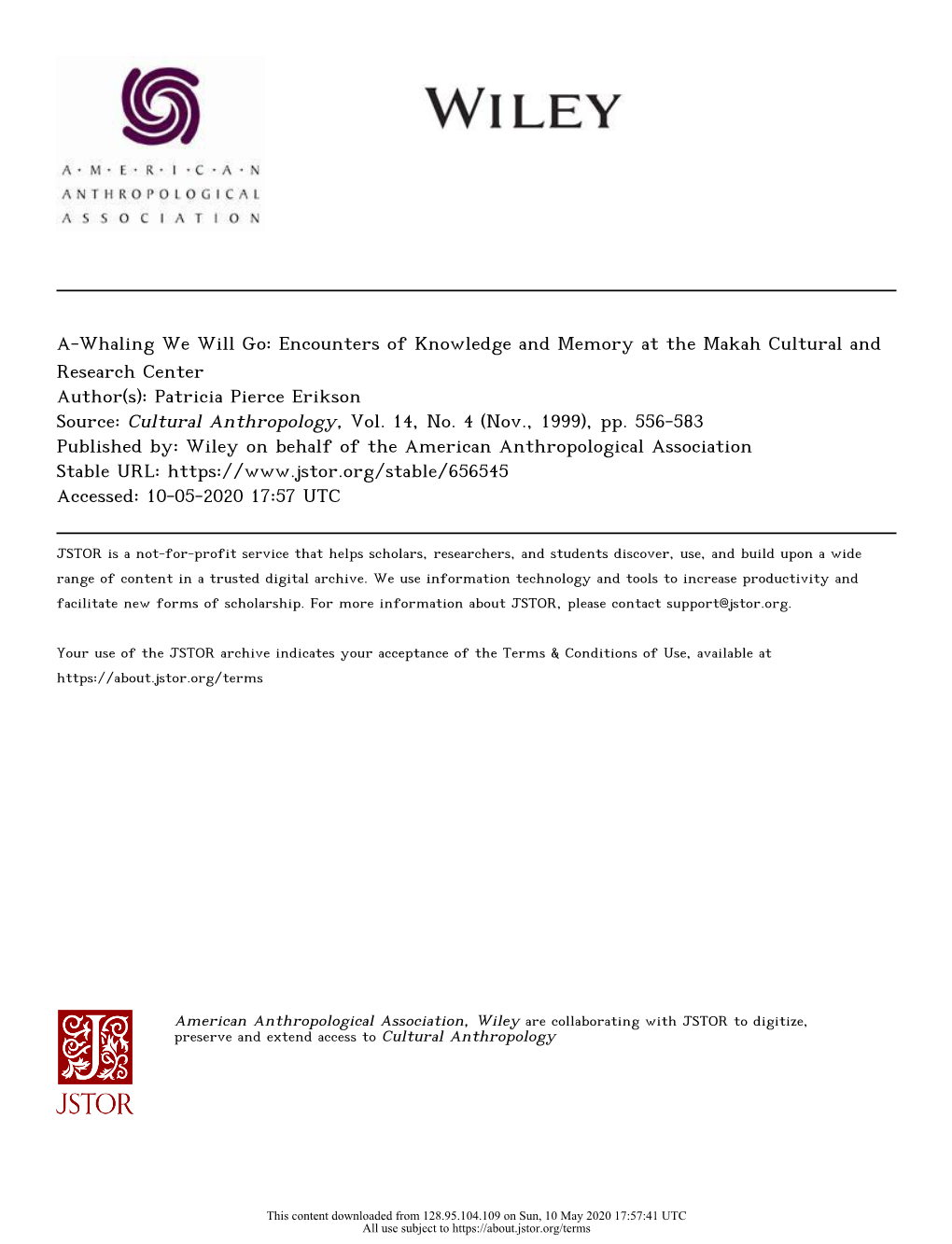 A-Whaling We Will Go: Encounters of Knowledge and Memory at The