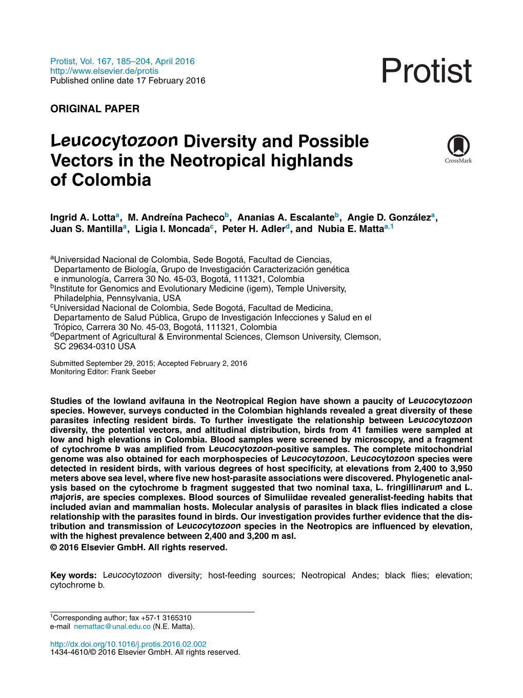 Leucocytozoon Diversity and Possible Vectors in the Neotropical