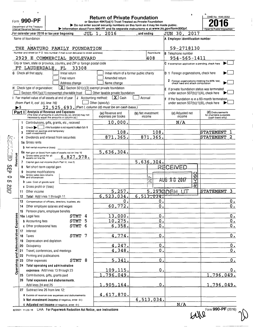 990-PF Return of Private Foundation