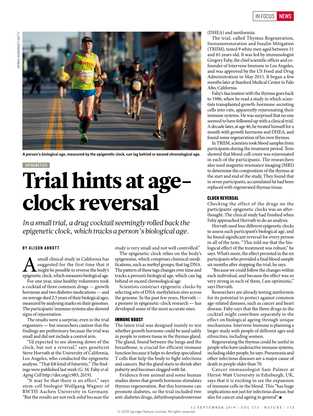 Trial Hints at Age- Clock Reversal
