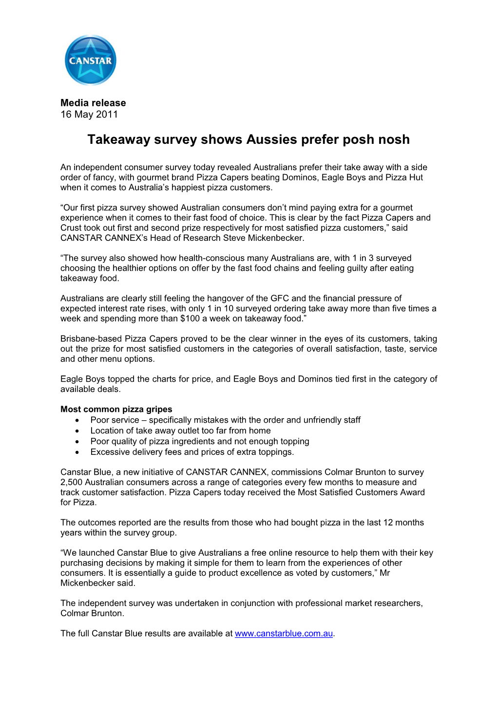 Takeaway Survey Shows Aussies Prefer Posh Nosh