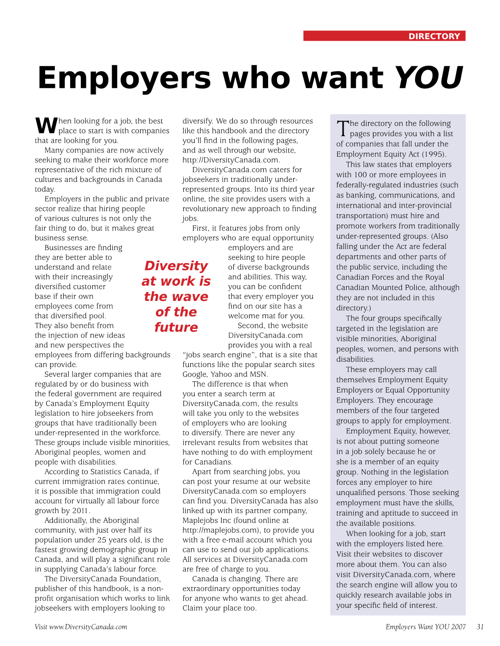 Employers Who Want YOU