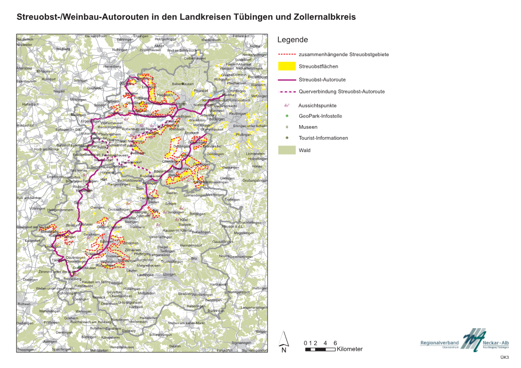 Streuobst-/Weinbau-Autorouten in Den Landkreisen Tübingen Und Zollernalbkreis