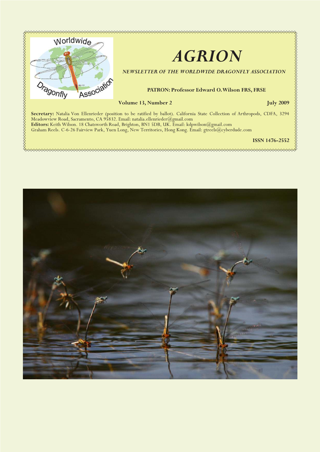 Agrion Newsletter of the Worldwide Dragonfly Association