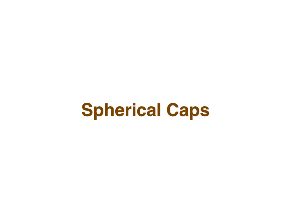 Spherical Caps Areas on the Sphere