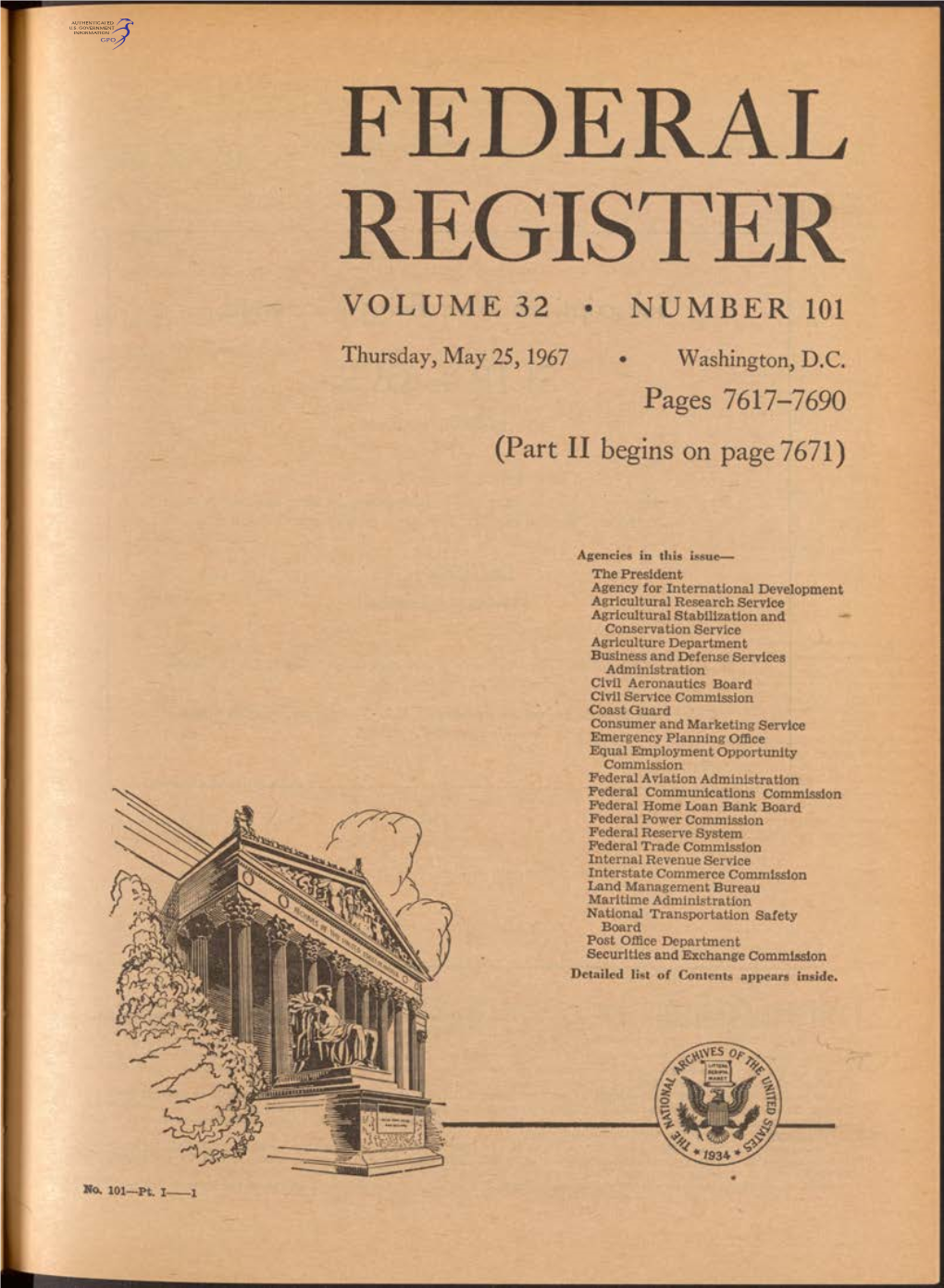 Federal Register Volume 32 • Number 101