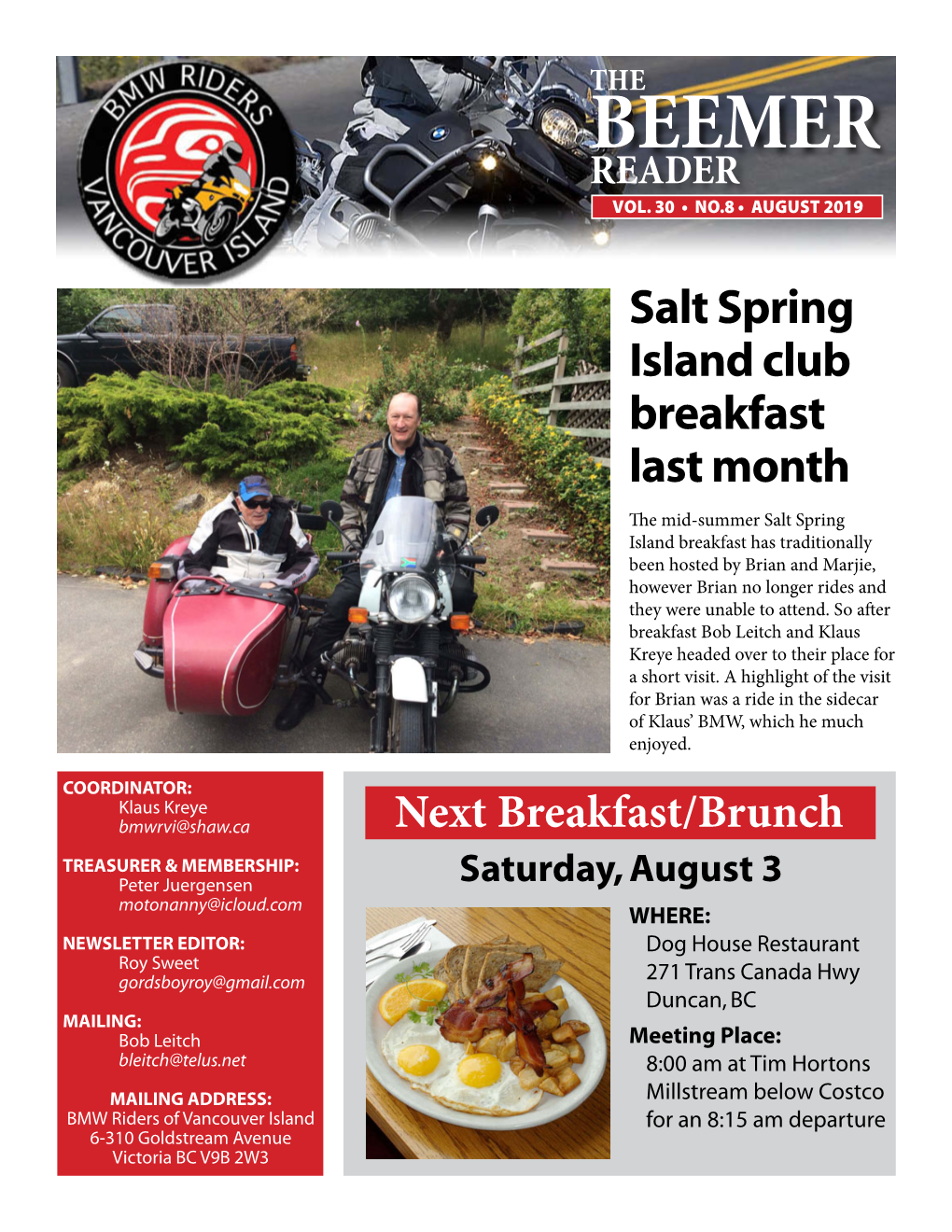 BMW Riders Vancouver Island Newsletter August 2019