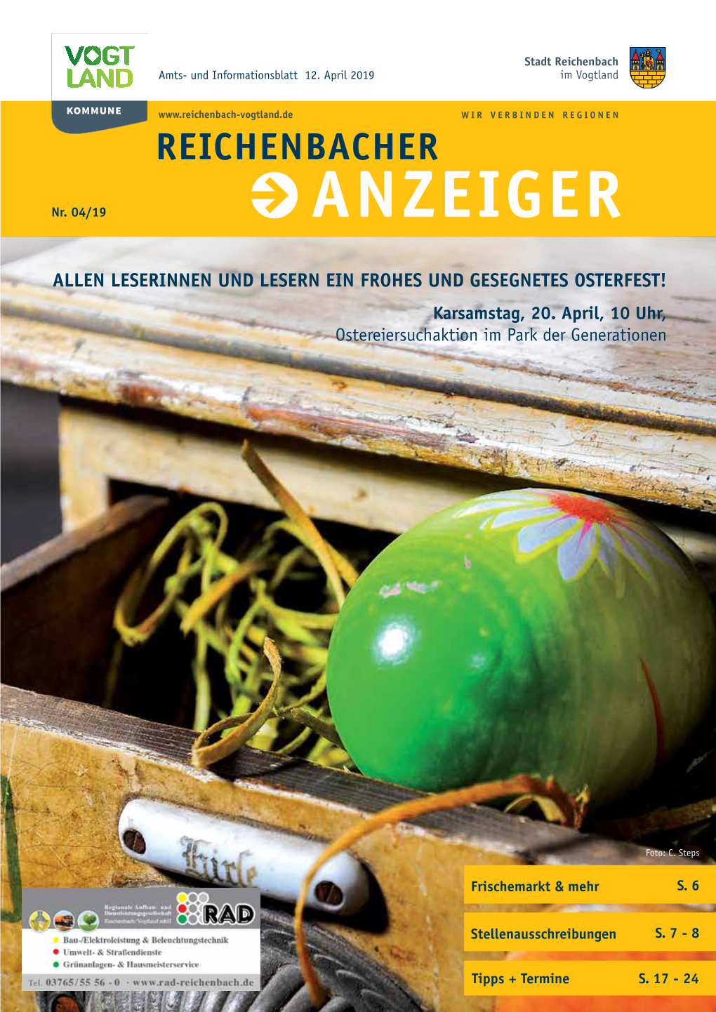 ALLEN LESERINNEN UND LESERN EIN FROHES UND GESEGNETES OSTERFEST! Karsamstag, 20