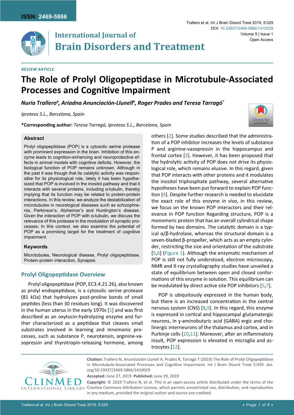 The Role of Prolyl Oligopeptidase in Microtubule-Associated Processes
