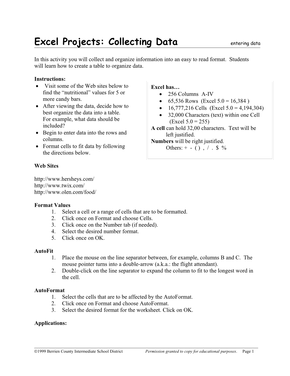 Day 1: Excel, Create a Chart and Save for Next Week to Add to Word and PP