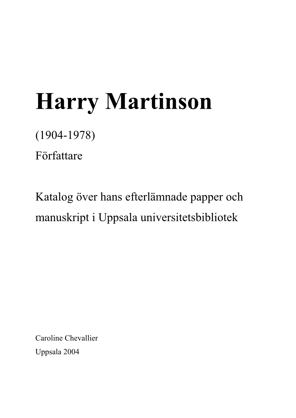Harry Martinson