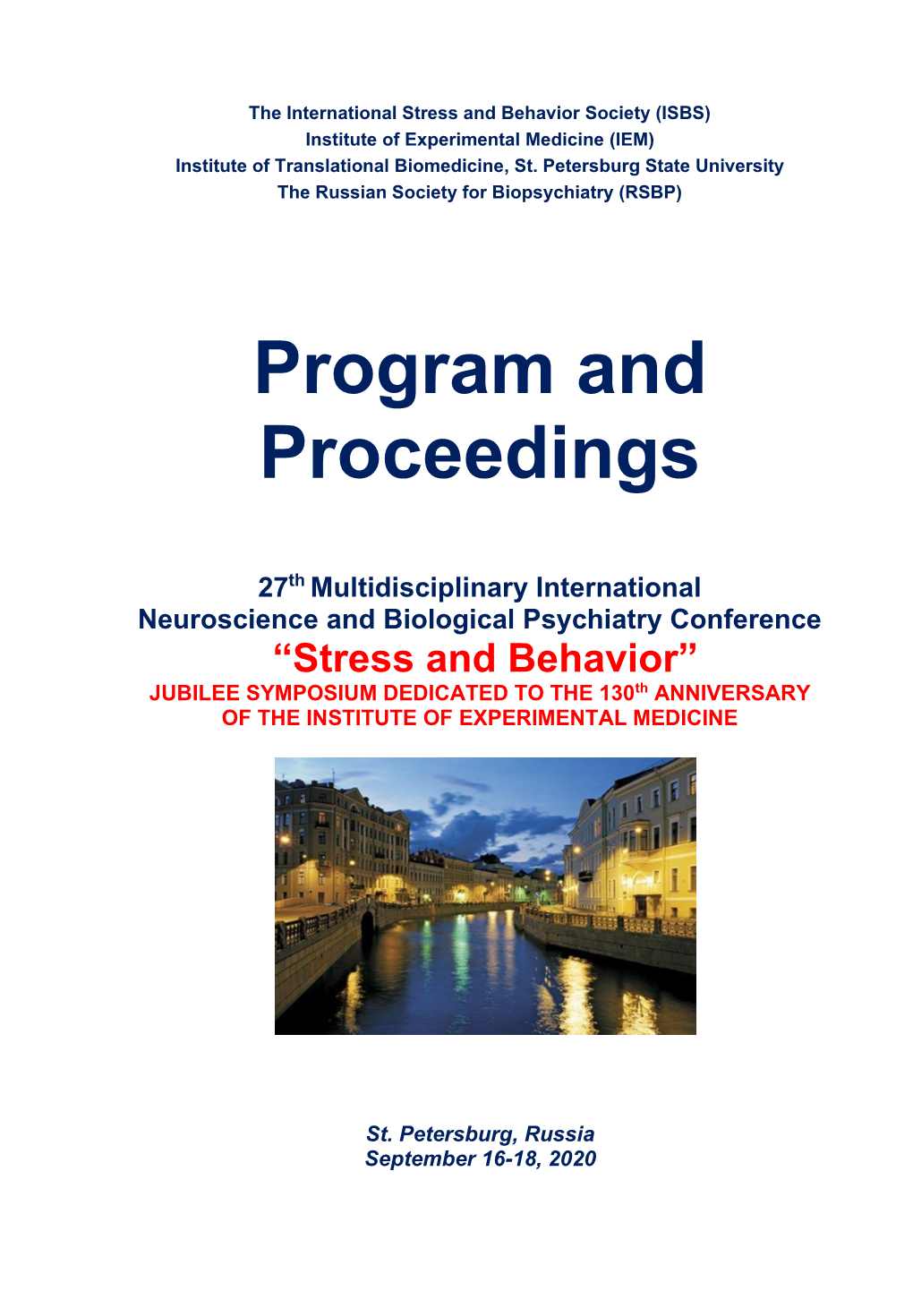 Program and Proceedings