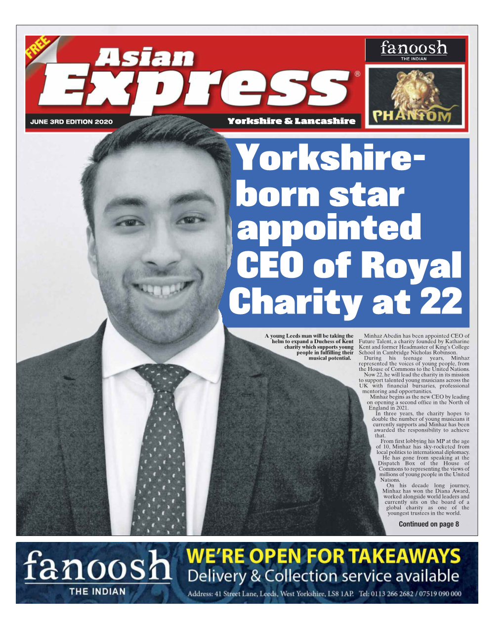 Yorkshire & Lancashire Yorkshire- Born Star Appointed CEO of Royal Charity at 22