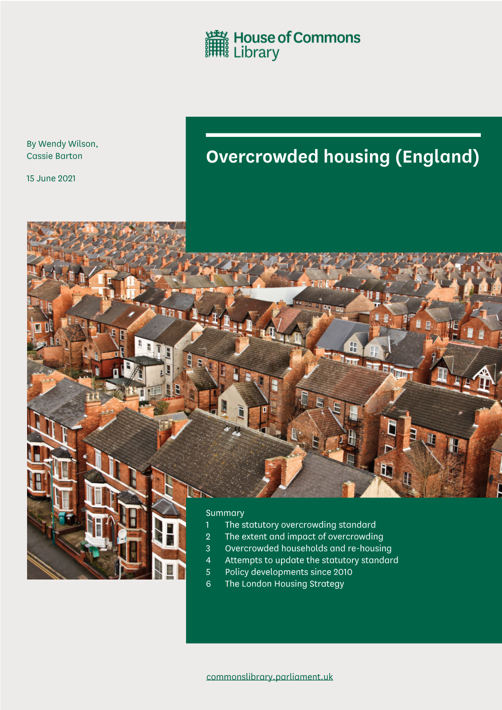 Overcrowded Housing (England) 15 June 2021