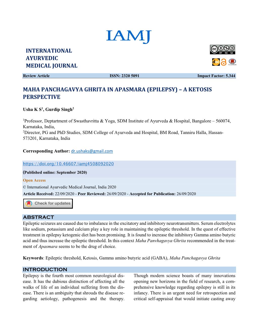 Maha Panchagavya Ghrita in Apasmara (Epilepsy) – a Ketosis Perspective