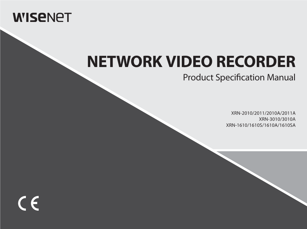 NETWORK VIDEO RECORDER Product Specifi Cation Manual