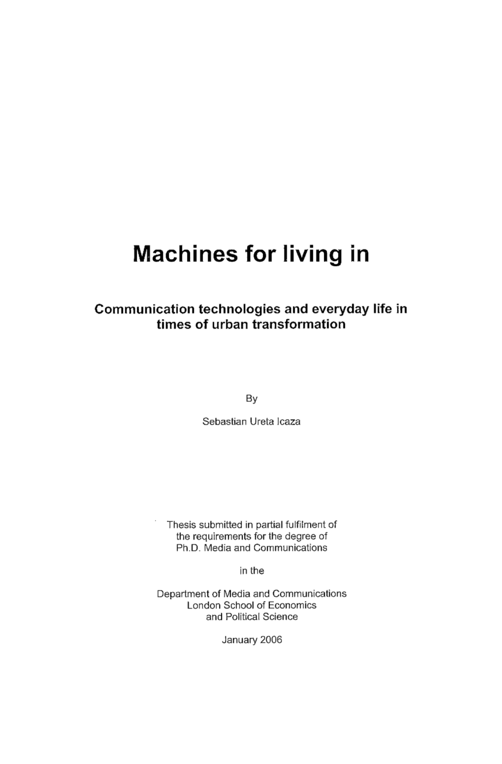 Machines for Living In