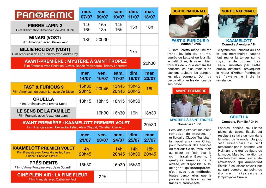 Programme St Ju Du 7 Au 27 Juillet