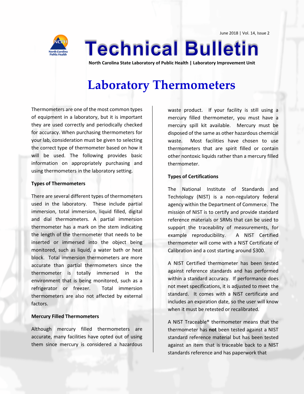 Laboratory Thermometers