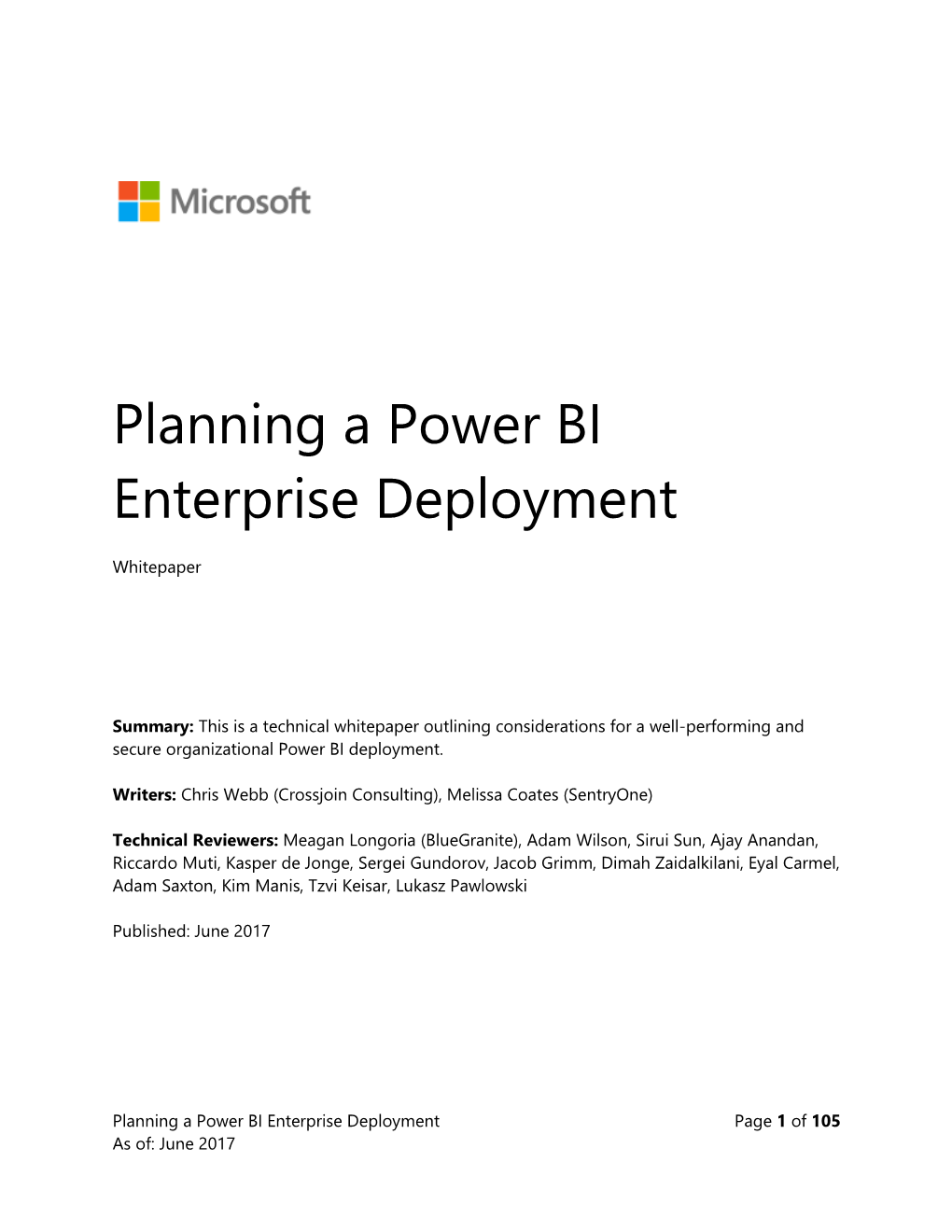 Planning a Power BI Enterprise Deployment